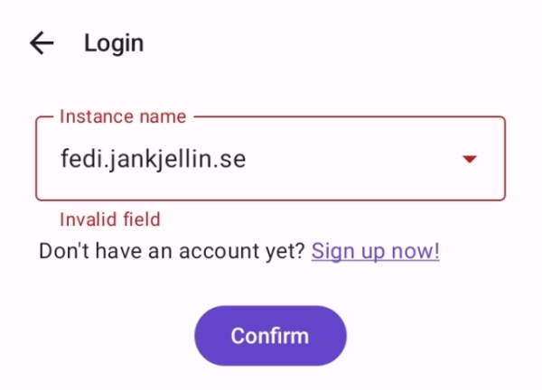 Screenshot of my instance being flagged as invalid.