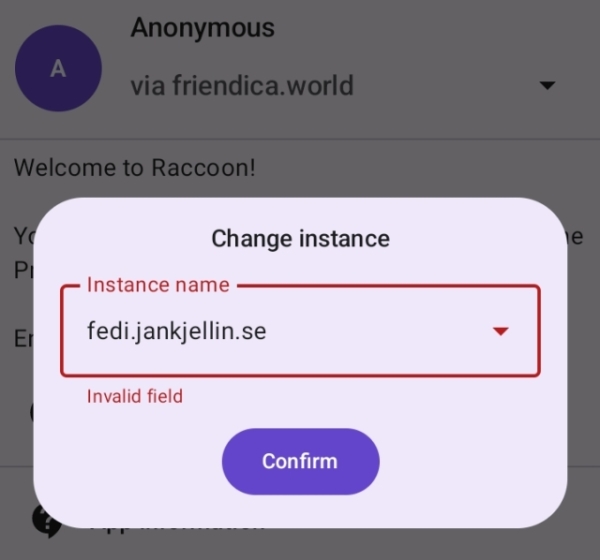 Screenshot of my instance being flagged as invalid.
